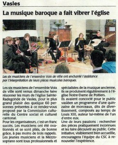 Article de presse Voix de Ville (02/2011)