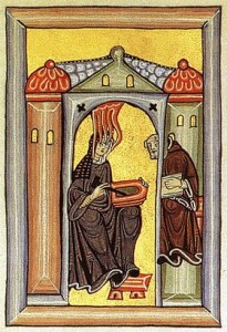 Hildegard Von Bingen recevant l'inspiration divine